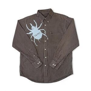 Saosin graphic screen printed on vintage izod button up shirt